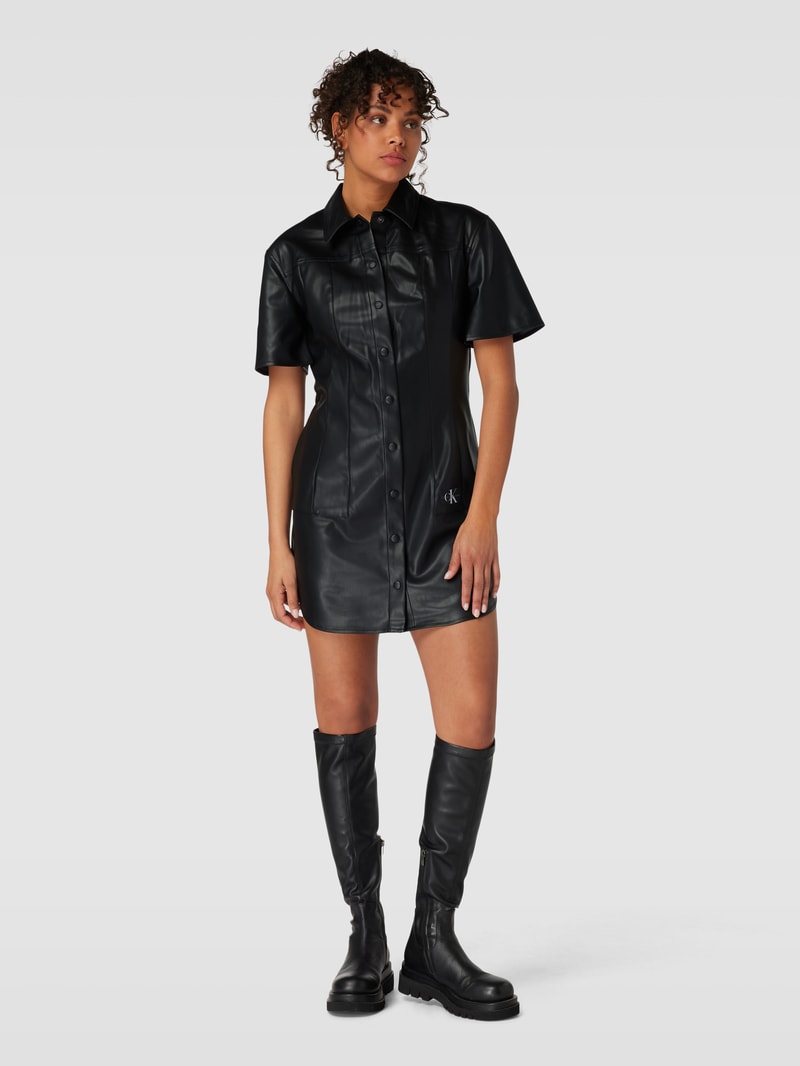 Minikleid in Leder-Optik in black