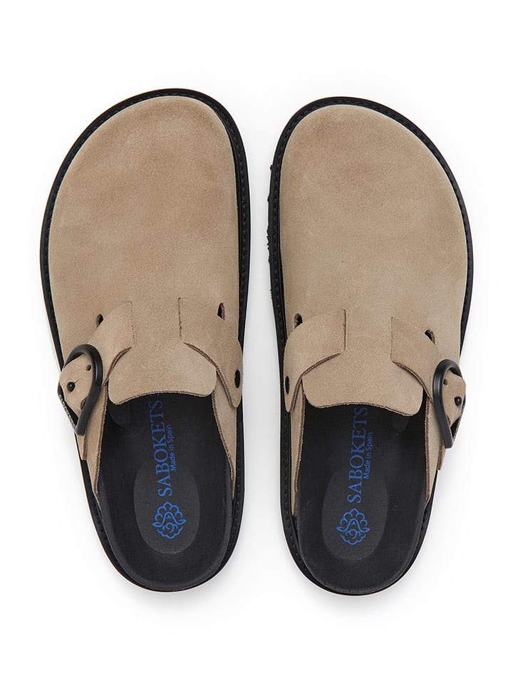 SABOKETS Leder-Clogs in Beige günstig kaufen
