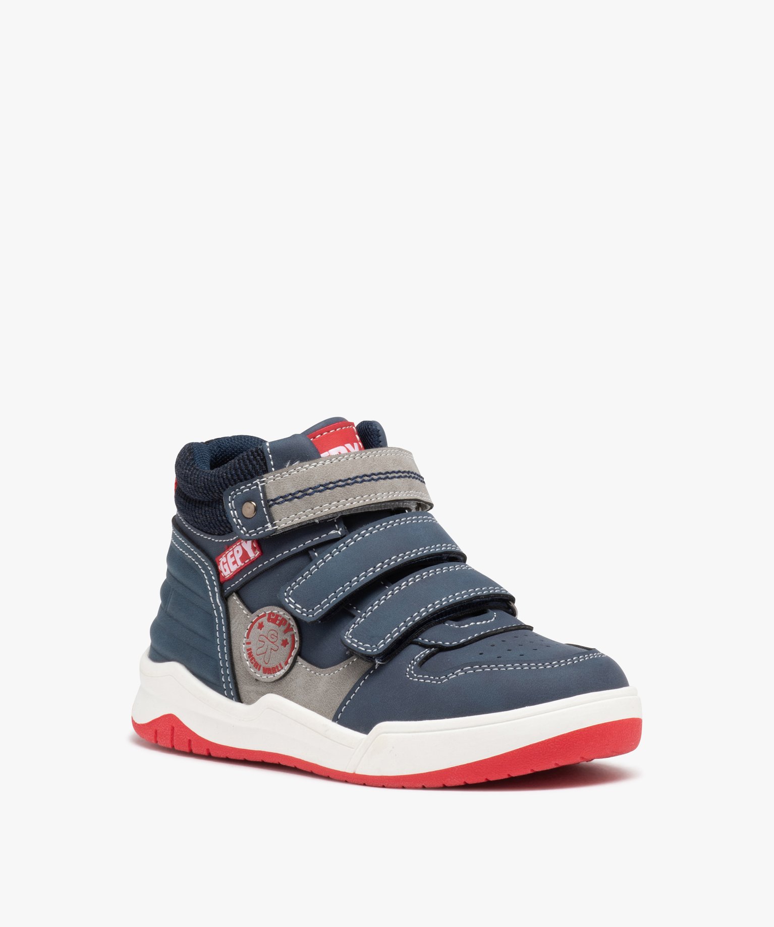 Basket montante fermeture scratch Garçon - Gepy bleu | GEMO