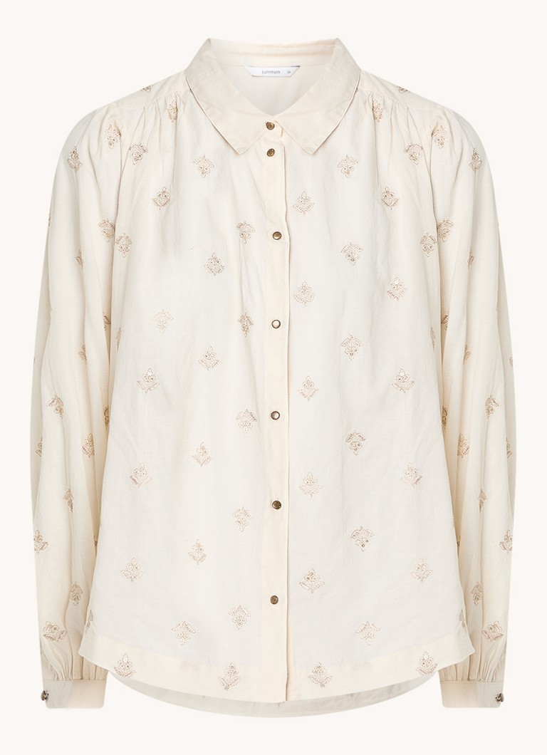 Summum Blouse with embroidery and balloon sleeve