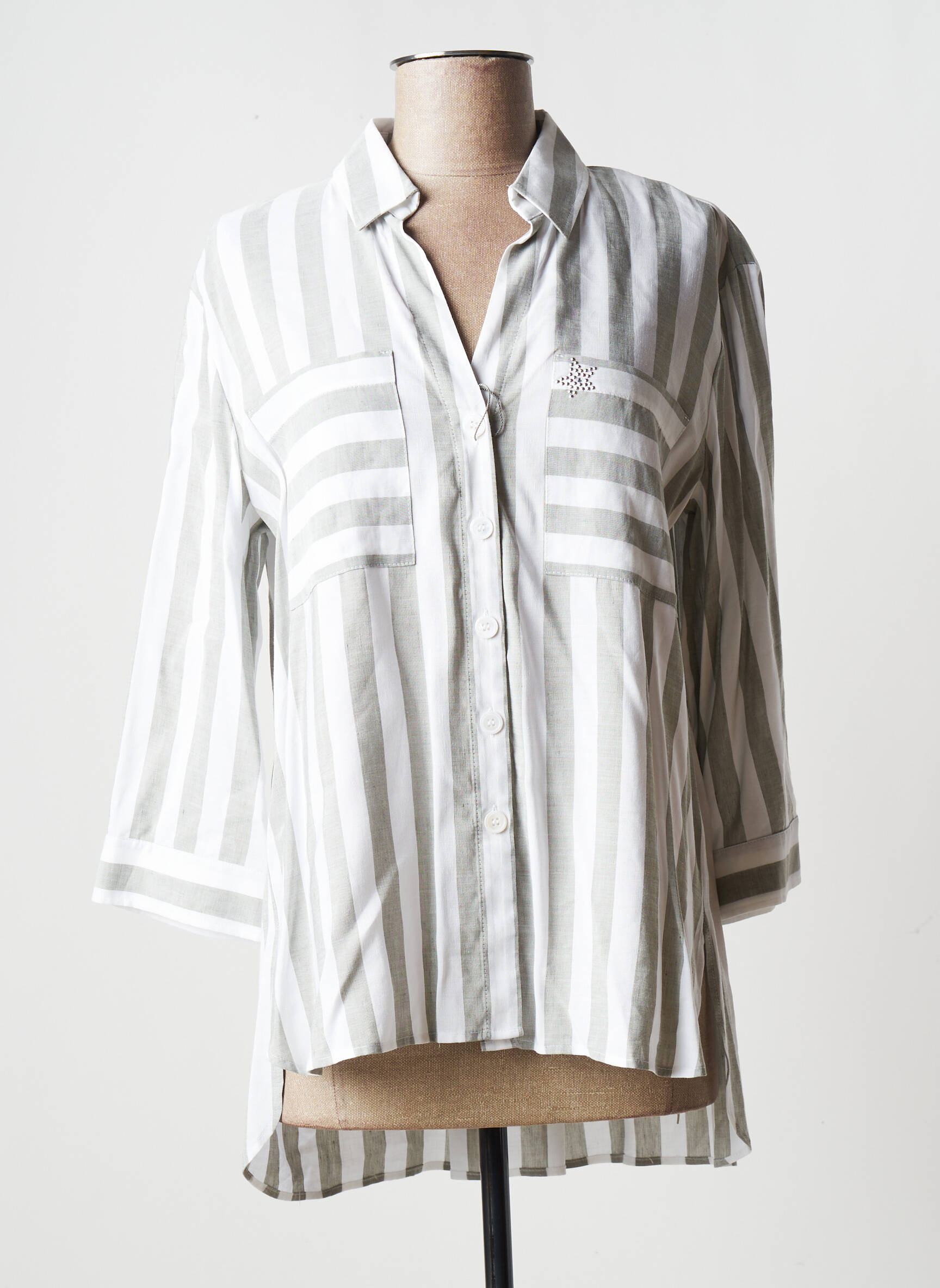 Just White Tuniquemanchelongue Femme couleur gris