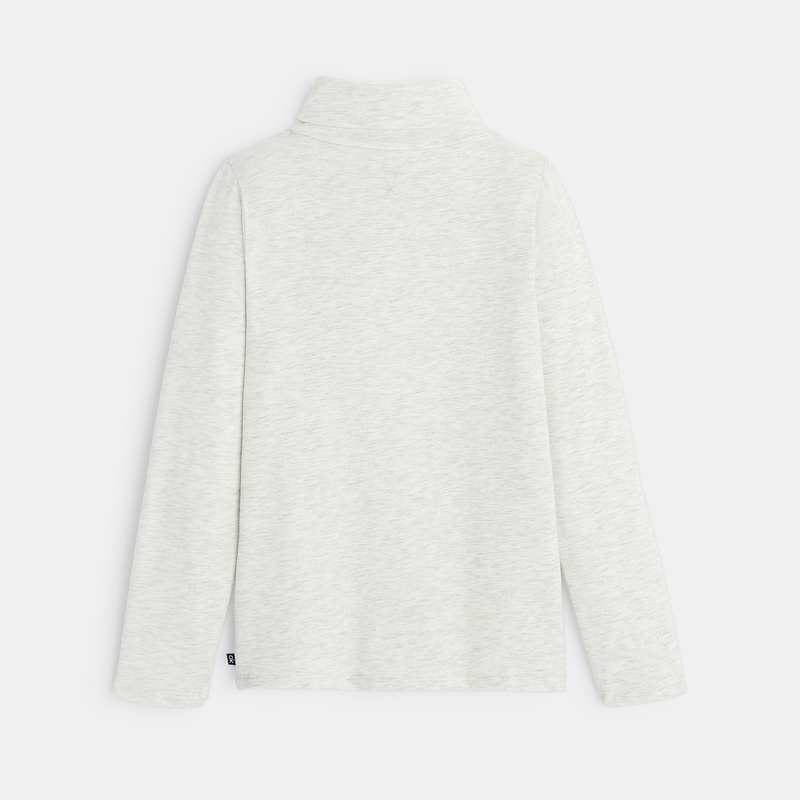 T-shirt col roulé manches longues blanc garçon