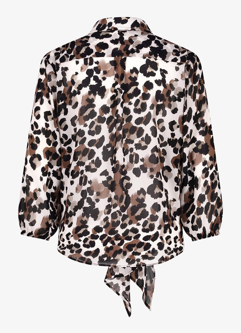 Bluza Studio Anneloes Bobby z leopardjim vzorcem in pentljo