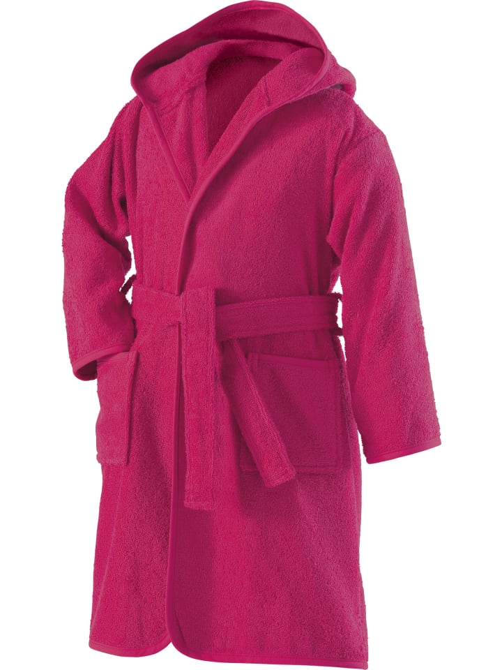Erwin Müller Frottier Kinder-Bademantel mit Kapuze in fuchsia günstig kaufen