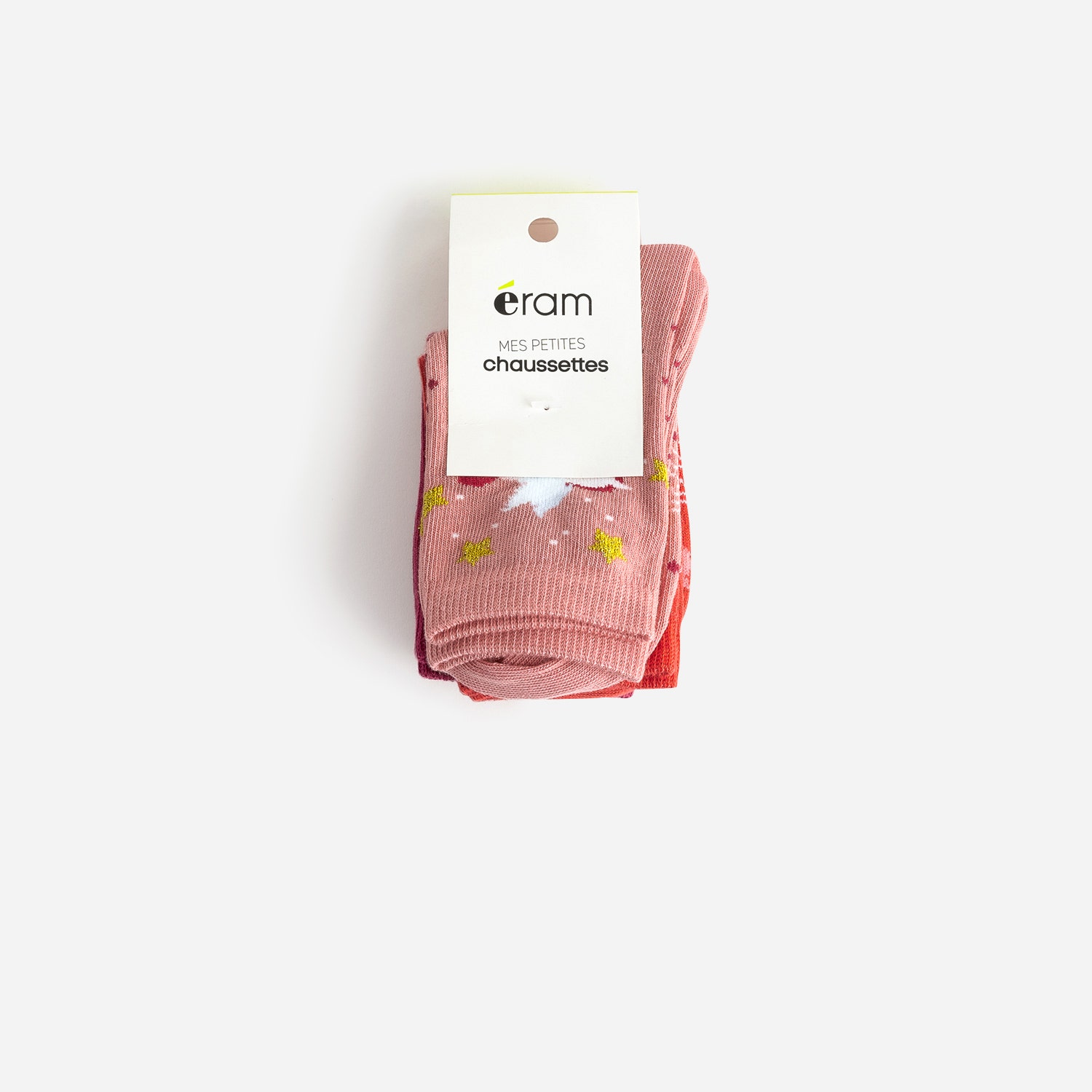 Chaussettes roses à motif licornes