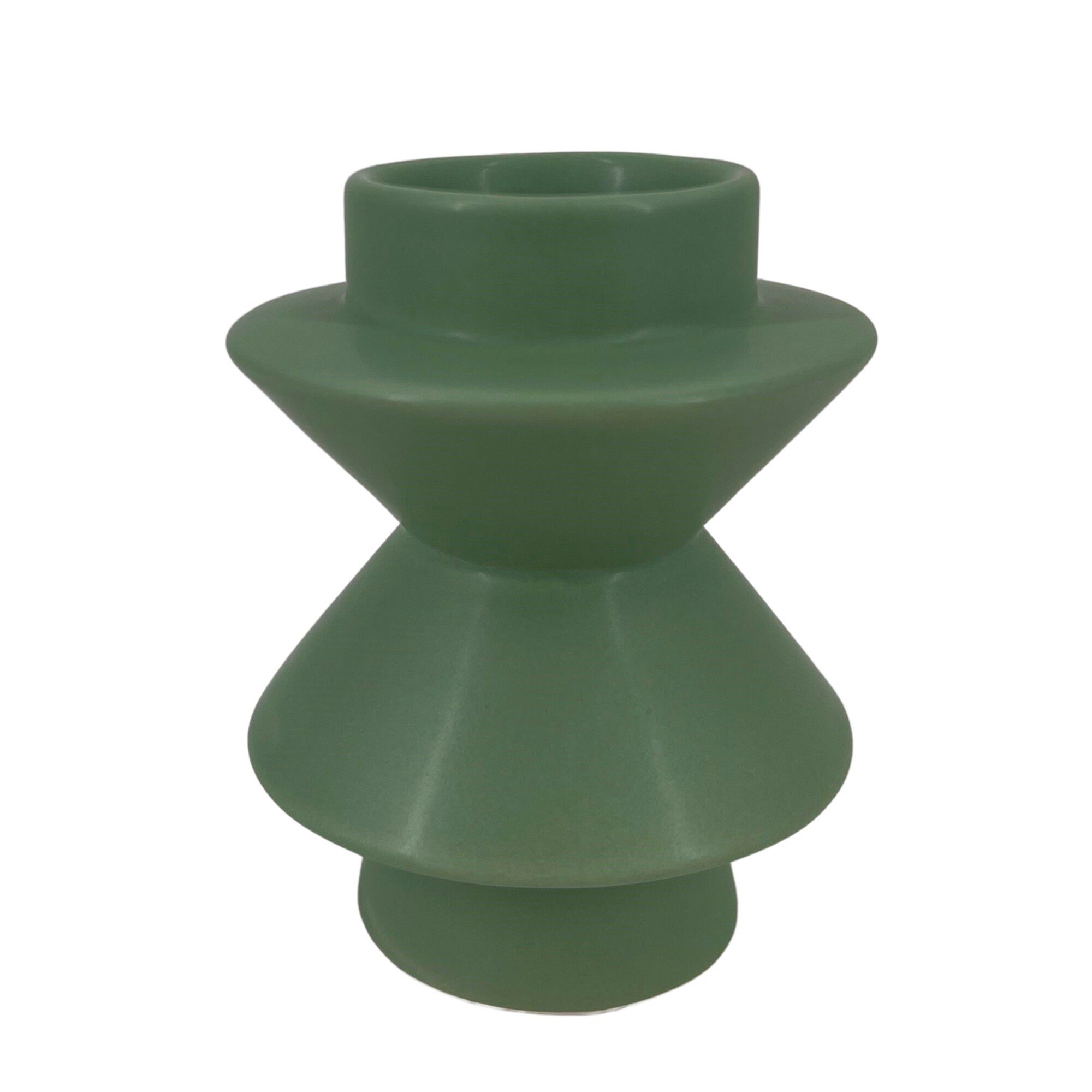 Bougeoir asymétrique céramique verte