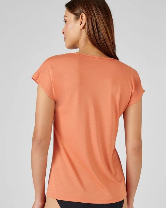 Tee-shirt manches courtes col dentelle Climatyl