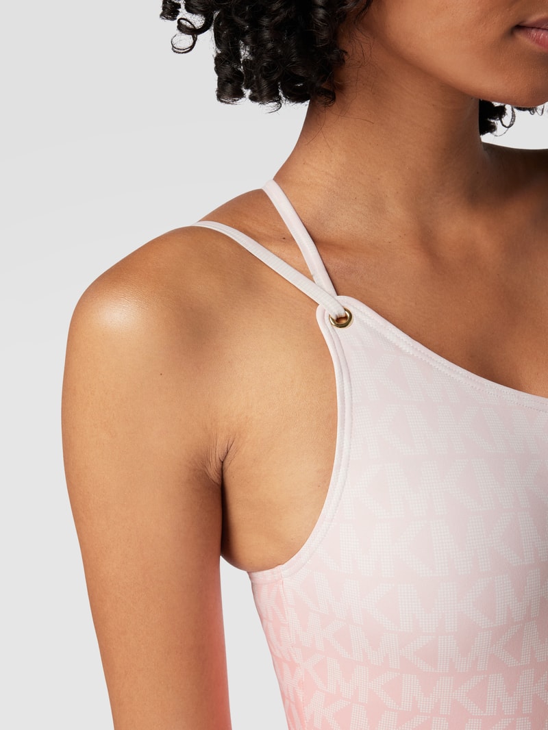 Badeanzug im One-Shoulder-Look in hellrot