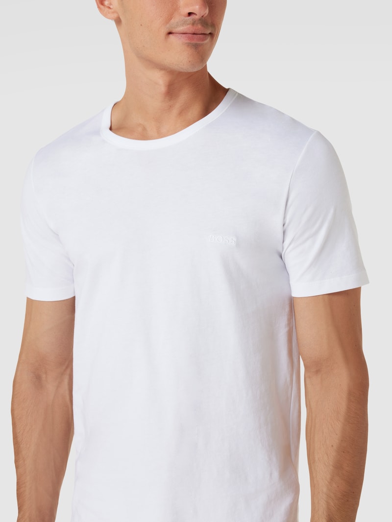 T-Shirt mit Label-Stitching im 3er-Pack Modell 'Classic' in weiß