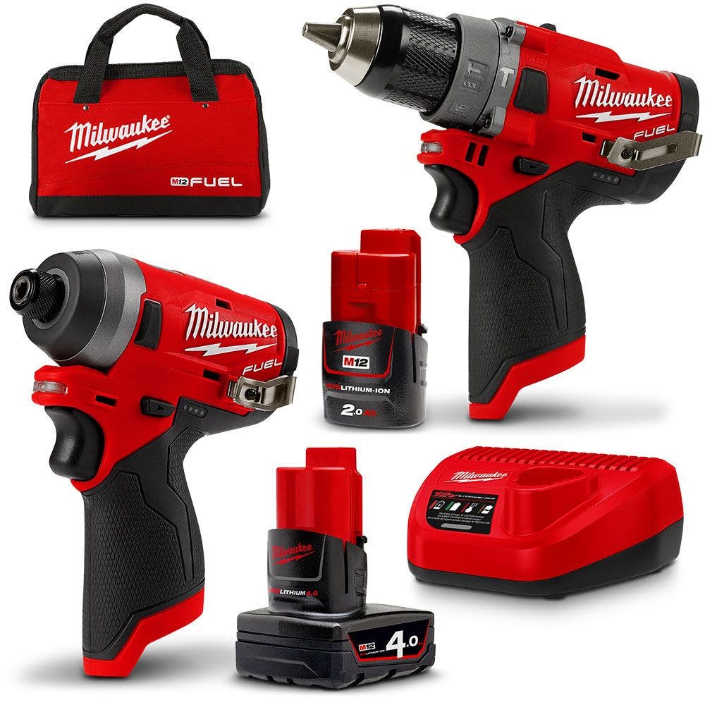 Pacote com 2 baterias MILWAUKEE FUEL™ 12V (1 x 2,0 Ah / 1 x 4,0 Ah) M12FPP2A-421B