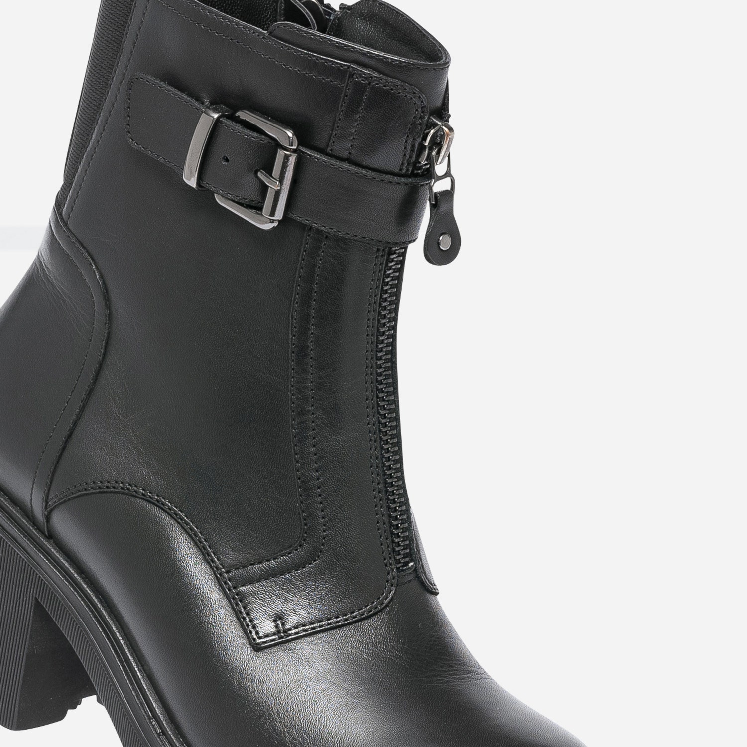 Boots TEXTO noir éco-conçu zip décoratif