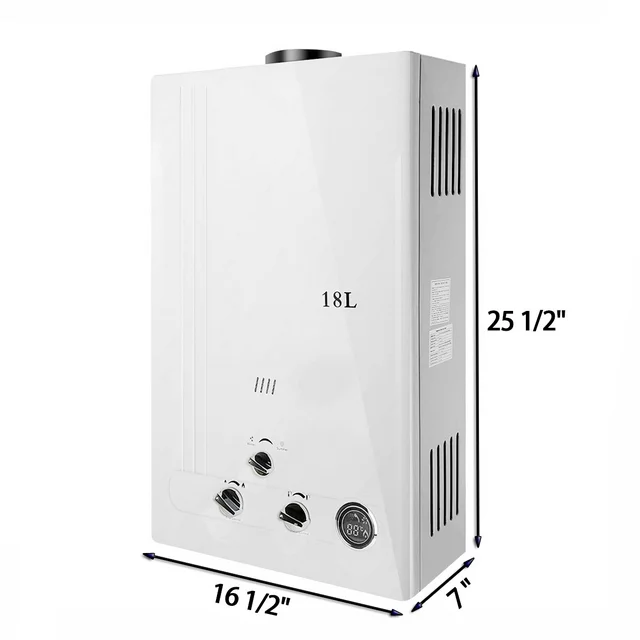 TCMT 18L Liquid Propane Tankless Water Heater 4.8 GPM LPG Instant Hot Boiler with Digital Display