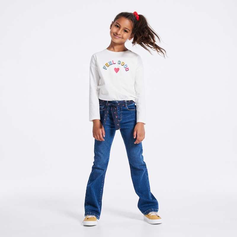 Jean skinny ceinturé bleu fille