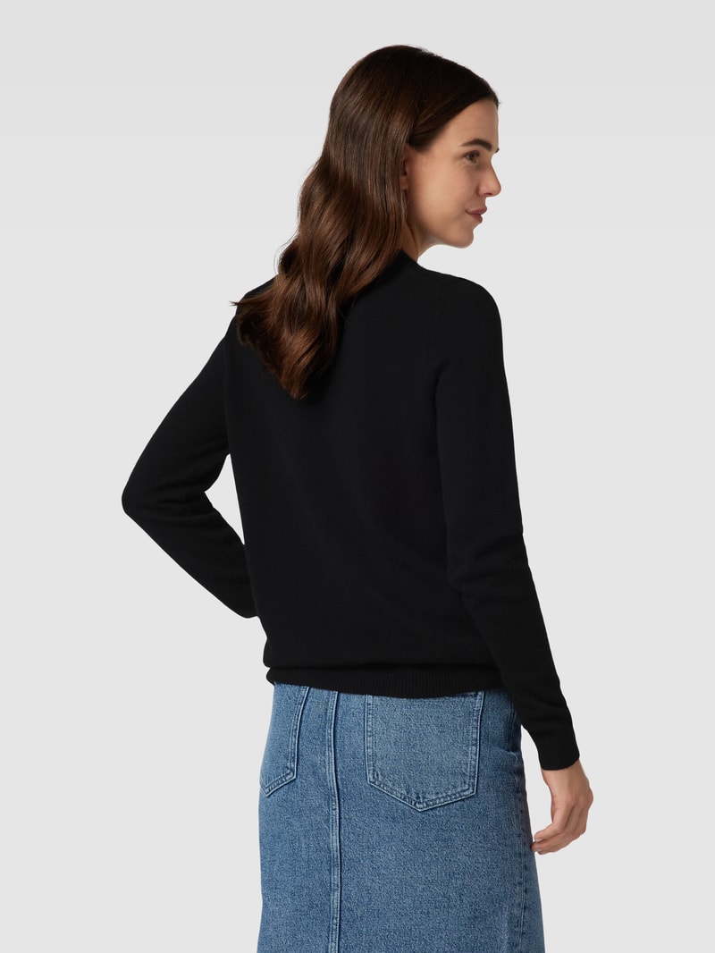 Kaschmirpullover in melierter Optik in schwarz
