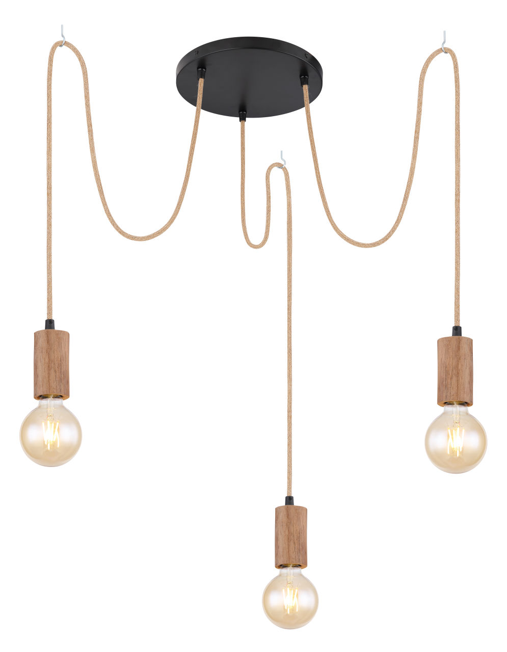 Globo Lighting - FRIDA - Hängeleuchte Metall schwarz matt, 3x E27