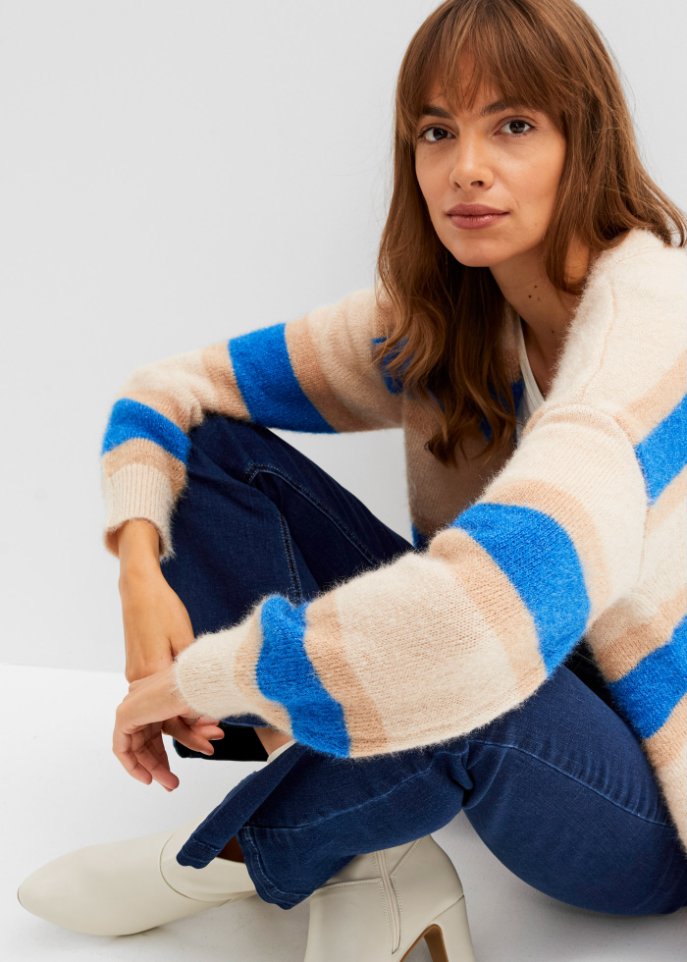 Gestreifte Strickjacke