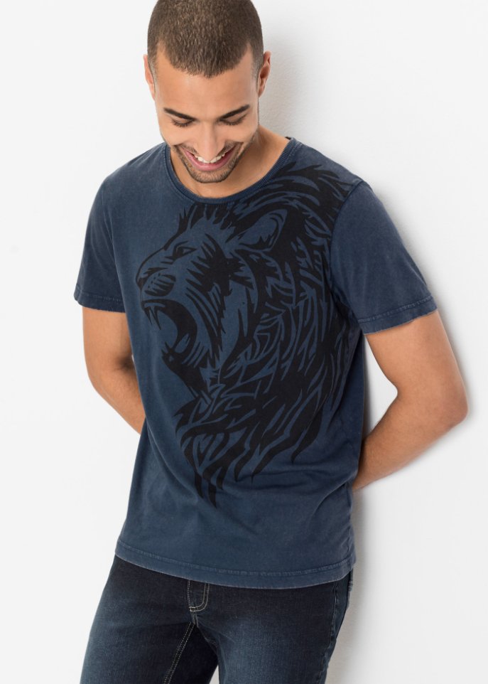 Pflegeleichtes T-Shirt aus Baumwolle, Slim Fit