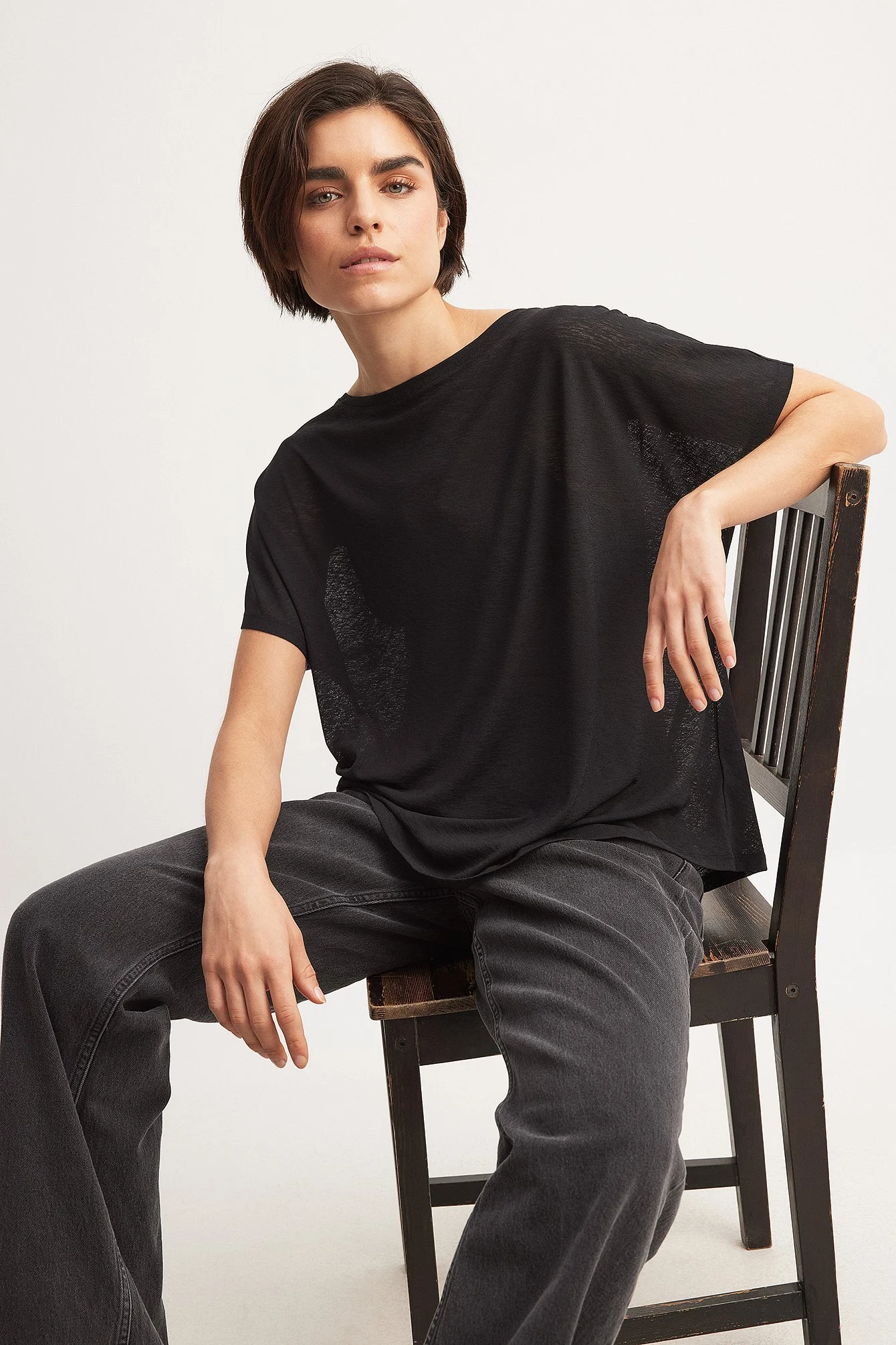 Sheer Kimono Sleeve T-shirt