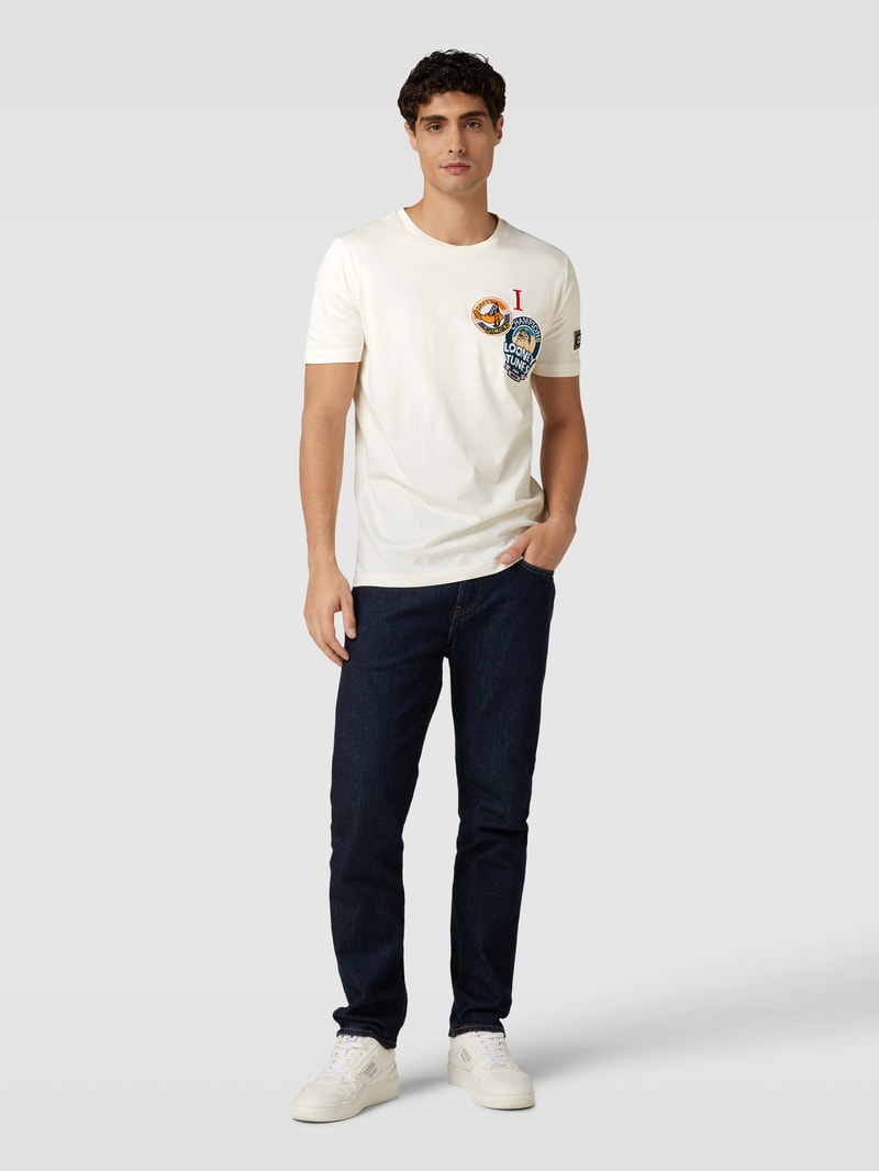 T-Shirt mit Looney Tunes®-Stitching in offwhite