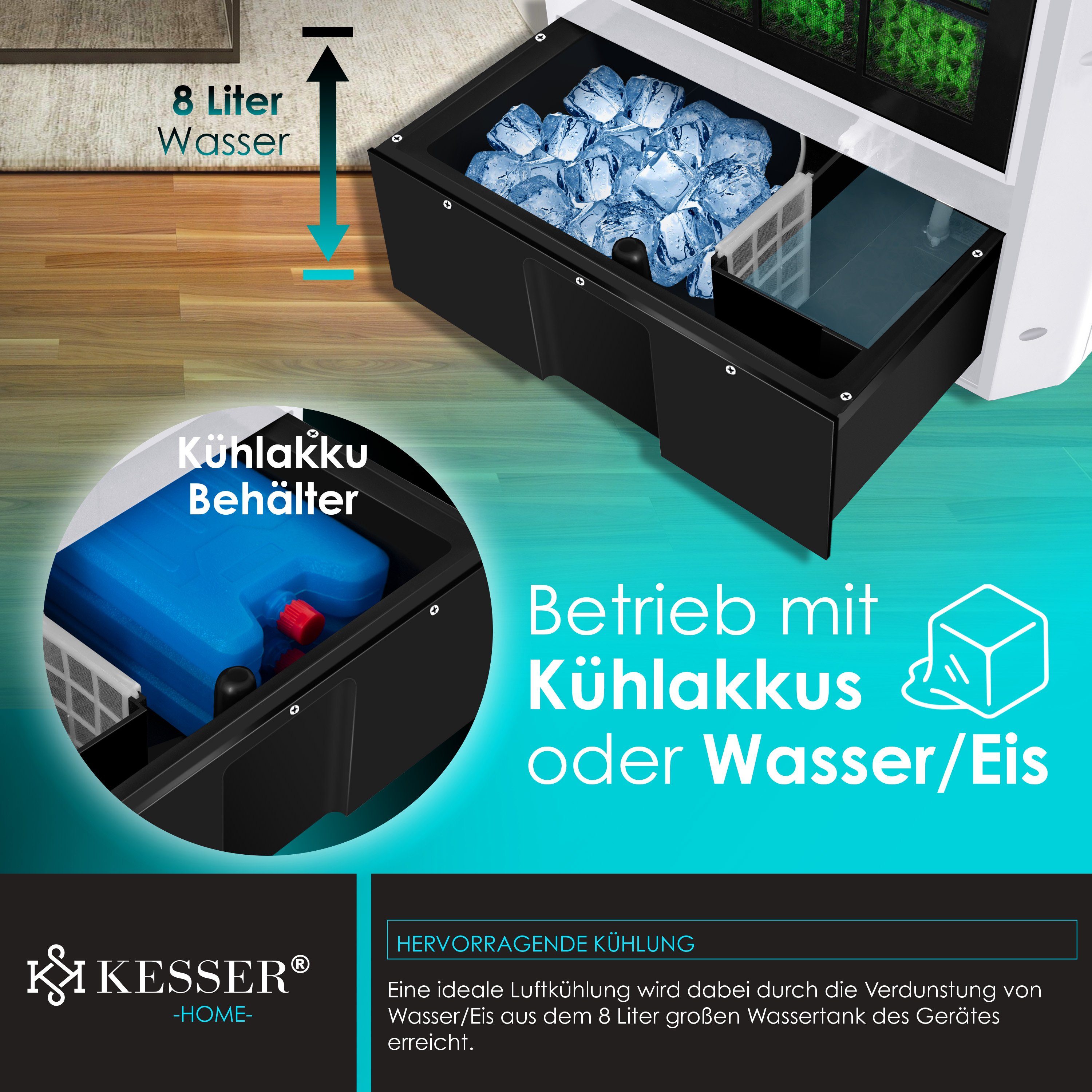 KESSER Turmventilator, 4in1 Mobile Klimaanlage Fernbedienung Klimagerät Ventilator