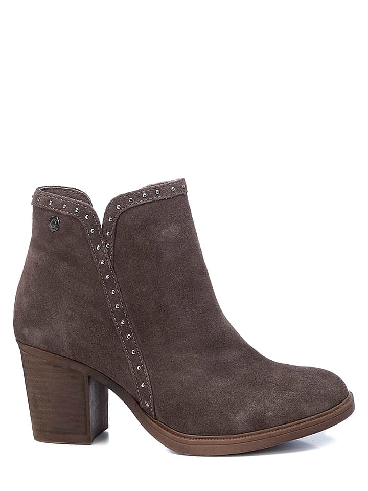CARMELA Leder-Ankle-Boots in Taupe günstig kaufen 39