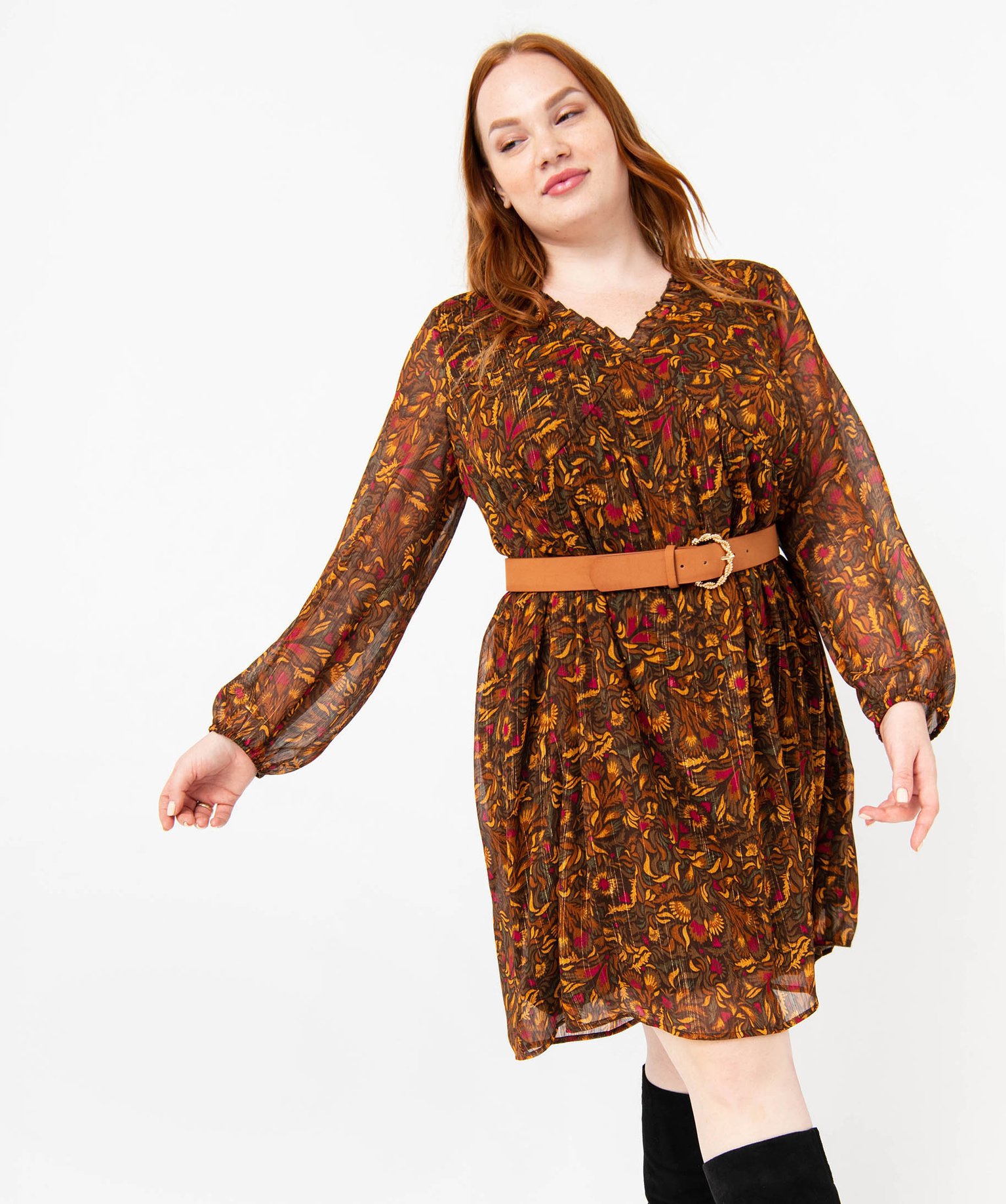 Robe en voile imprimé femme grande taille imprime | GEMO