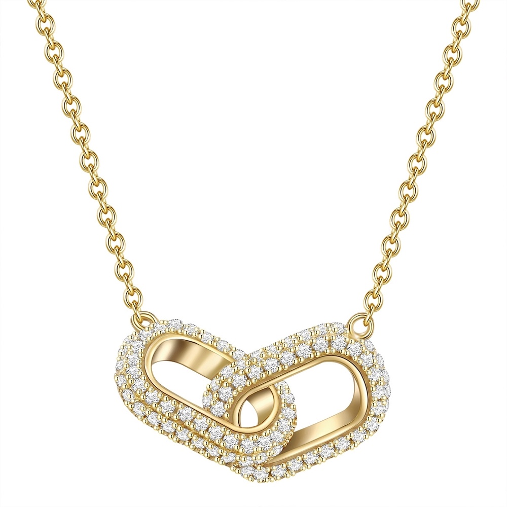 Glanzstücke München Collier en argent Argent sterling Oxyde de zirconium (CZ) en Or jaune collier