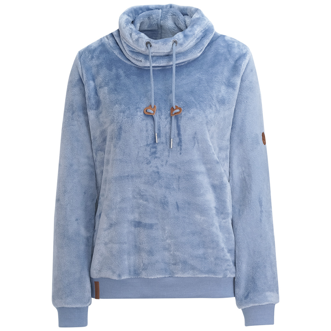 Damen Plüsch-Sweatshirt mit Schalkragen