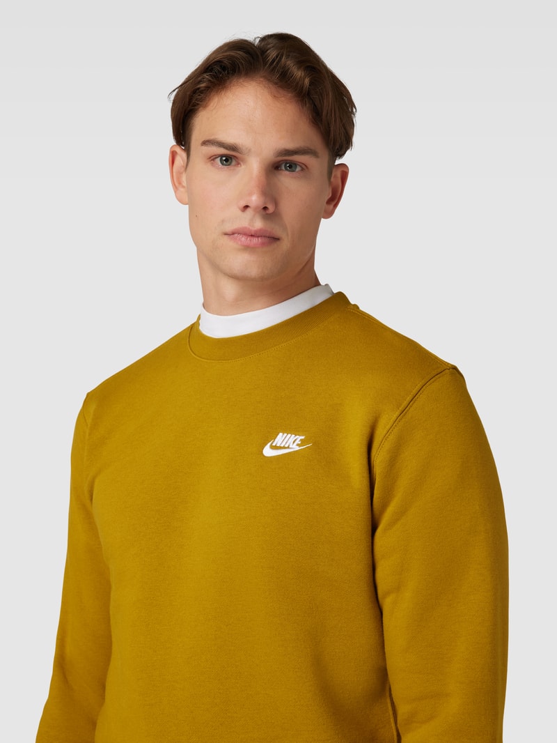 Oversized Sweatshirt mit Label-Detail in dunkelgelb