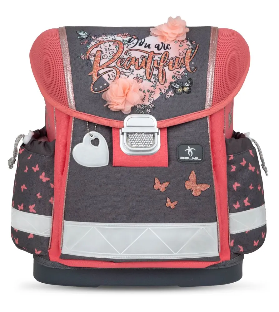 Belmil Classy Schulranzen Set 4-teilig mit Brustgurt - Bloomy Blossom