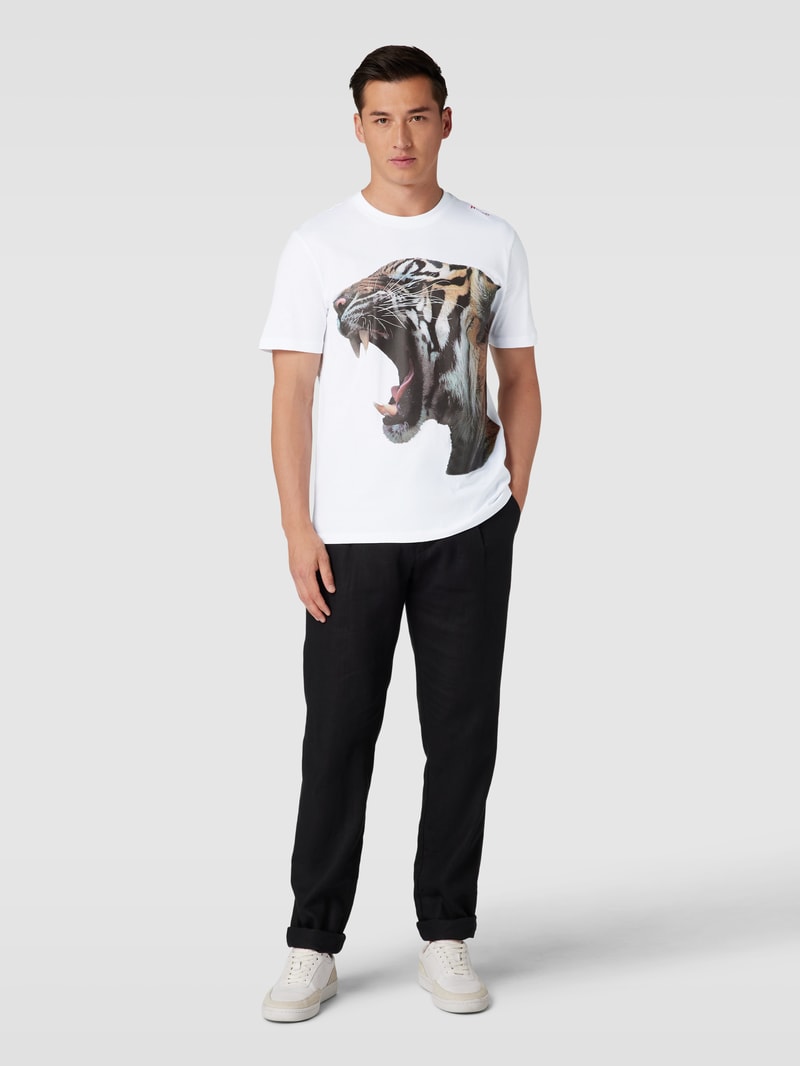 T-Shirt mit Motiv-Print Modell 'Digre' in weiß