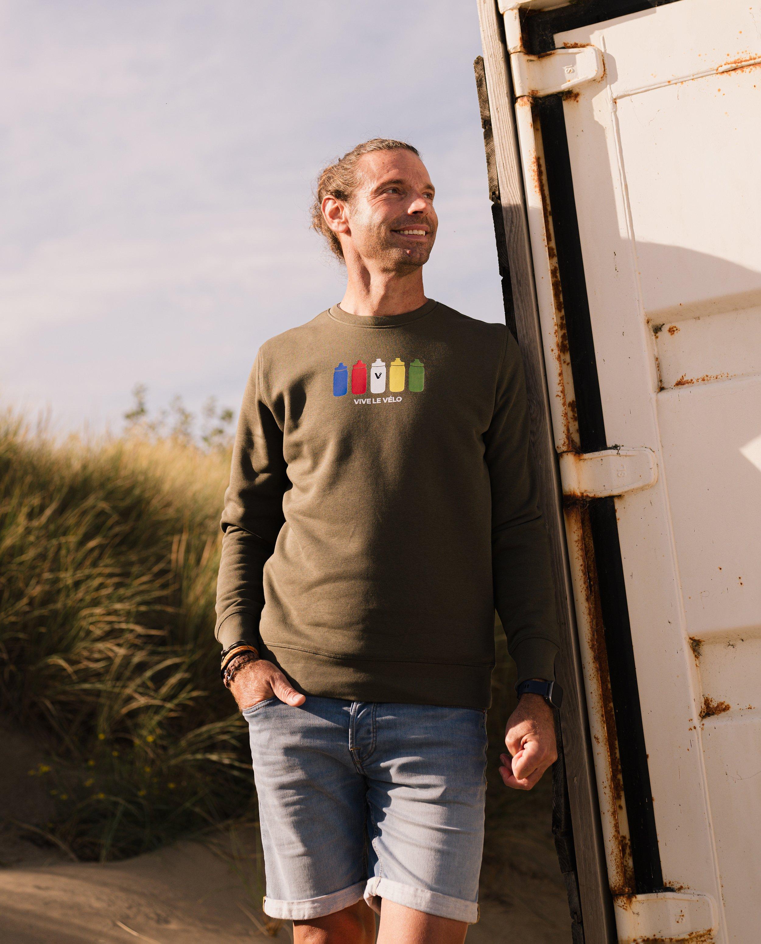 Vive le Vélo Sötétzöld pulóver Vive le Vélo, S-XXL khaki