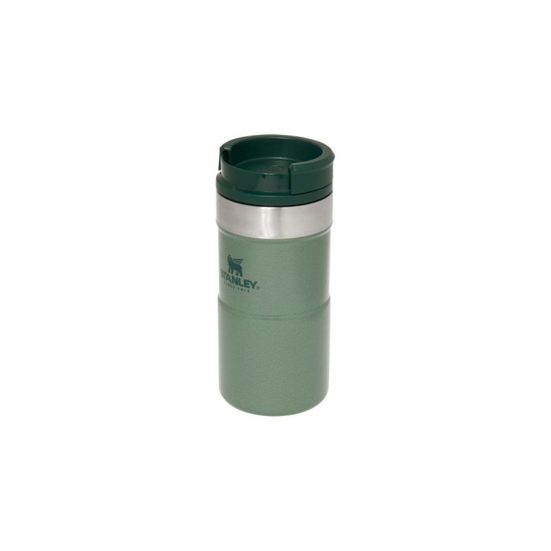Thermo-Fahrradflasche, Stanley Classic Neverleak Travel Mug 8.5oz \/ 250ml Hammertone Green