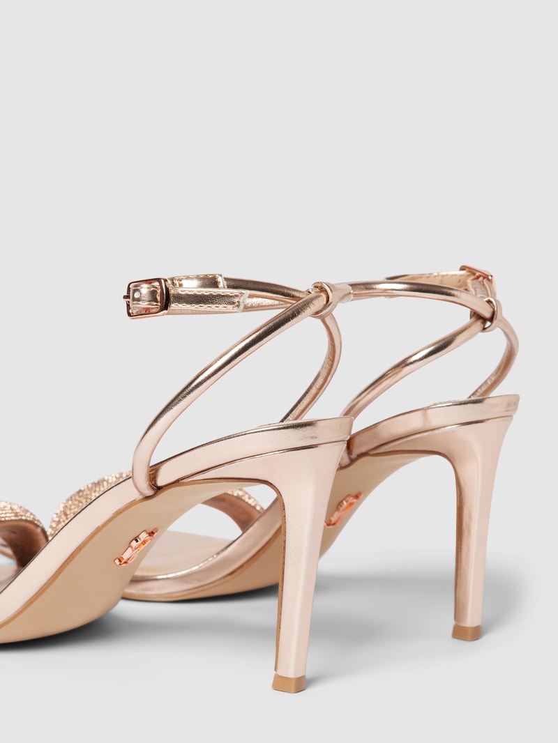 Sandaletten mit Strasssteinbesatz Modell 'ENTICE' in rose gold