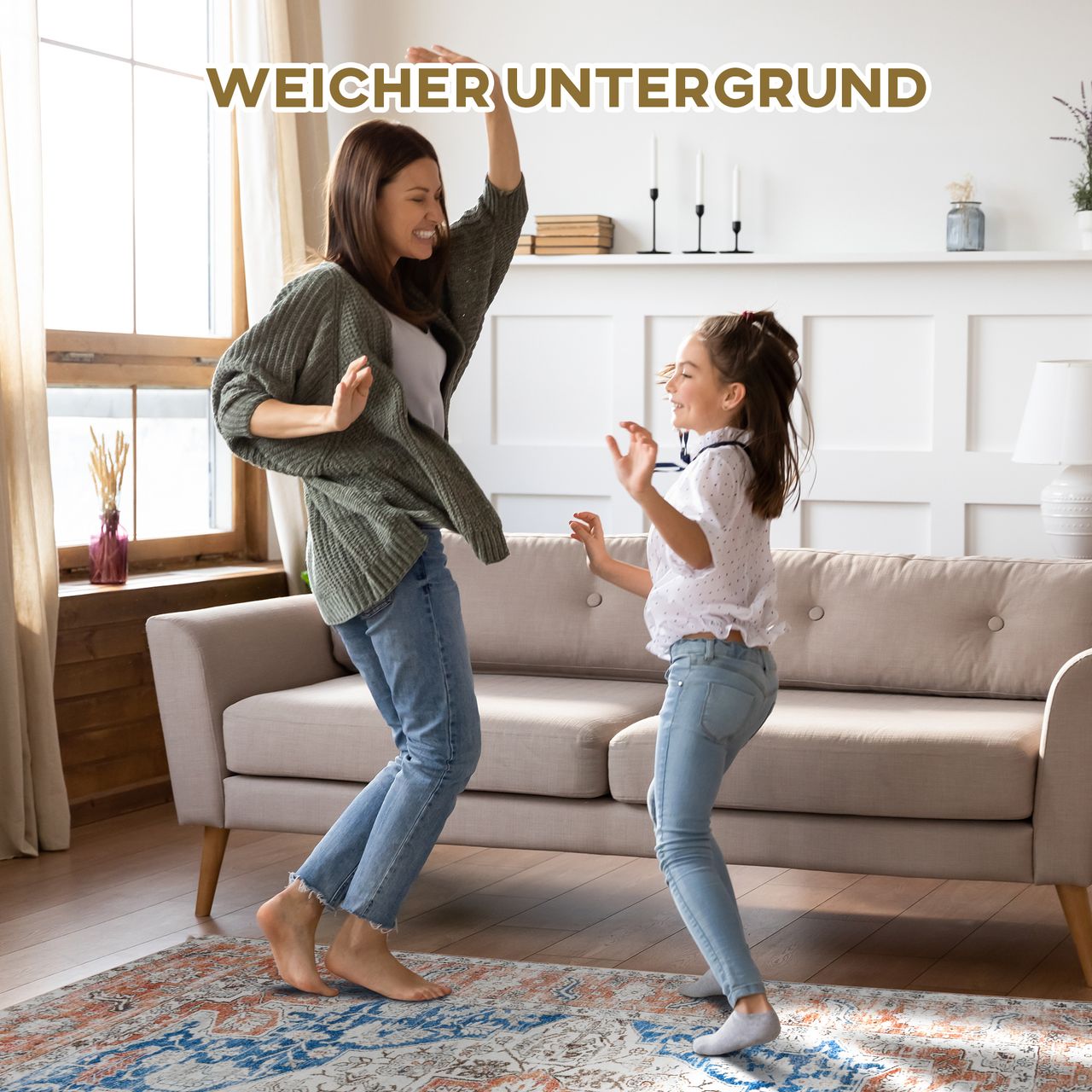 HOMCOM Teppich Kurzflor Wohnzimmerteppich im Used Look, Flächenteppich 230x160cm