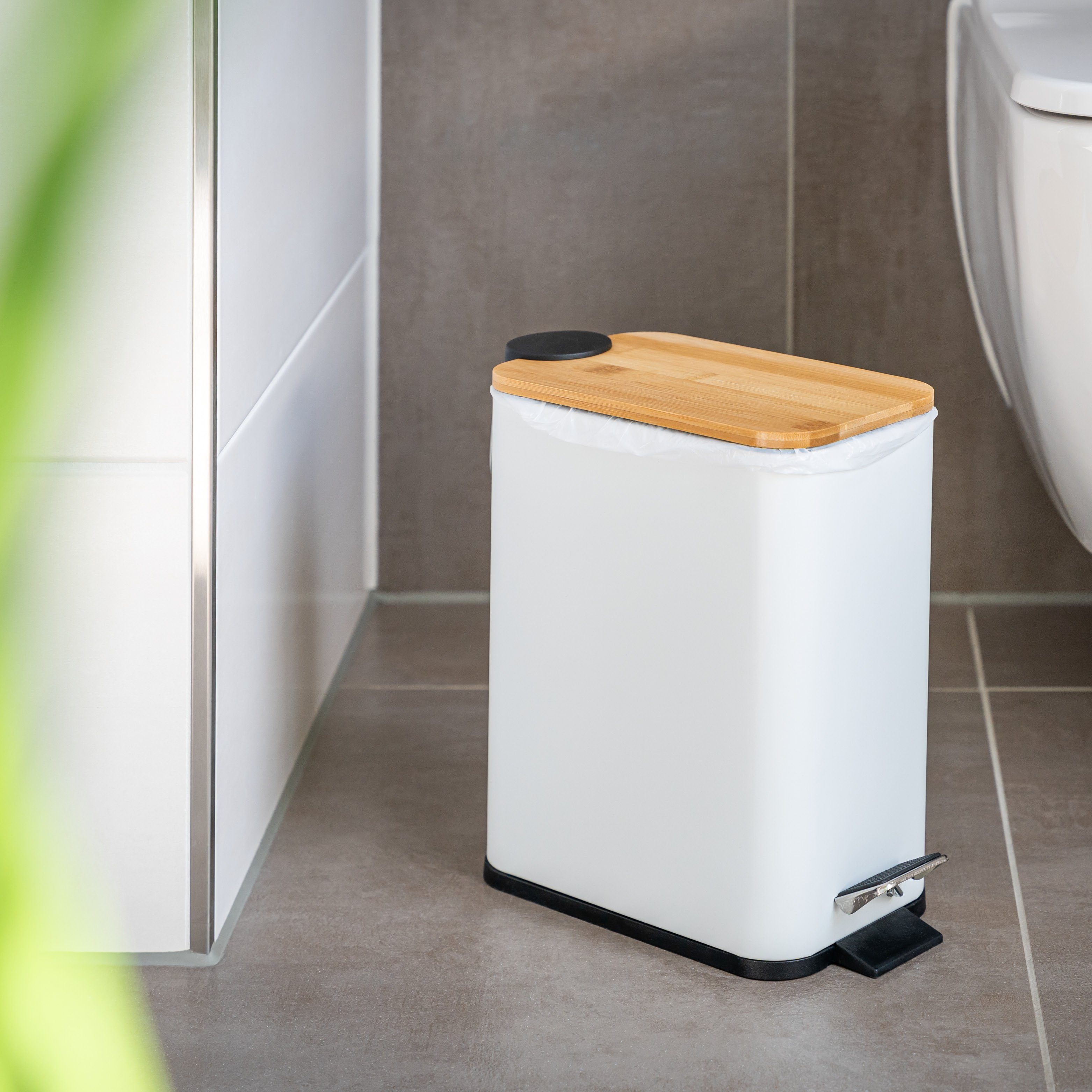bremermann Kosmetikeimer mit Bambus-Deckel und Soft-Close, 5 l