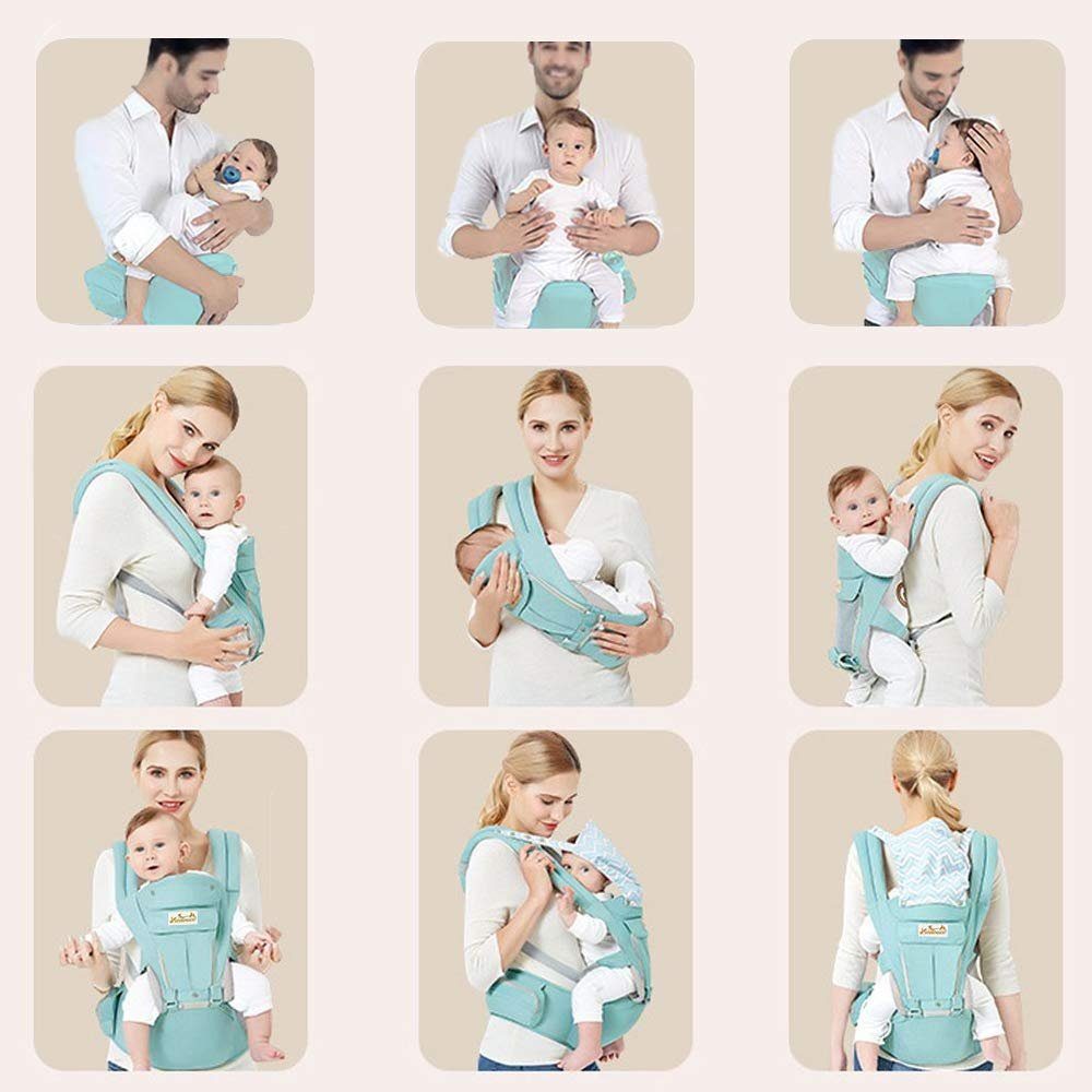 Aoucheni Babytrage 6 in 1 Ergonomische Babytrage mit Hüftsitz