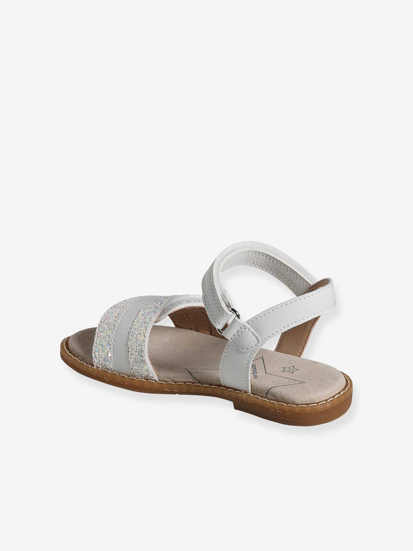 Vertbaudet Kinder Klett-Sandalen mit Anziehtrick - weiß