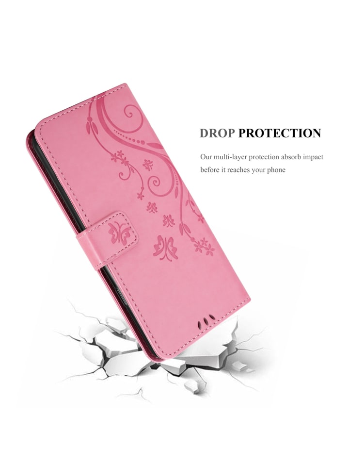 cadorabo Hülle für Apple iPhone 14 PRO Blumen Design in FLORAL ROSA günstig kaufen onesize