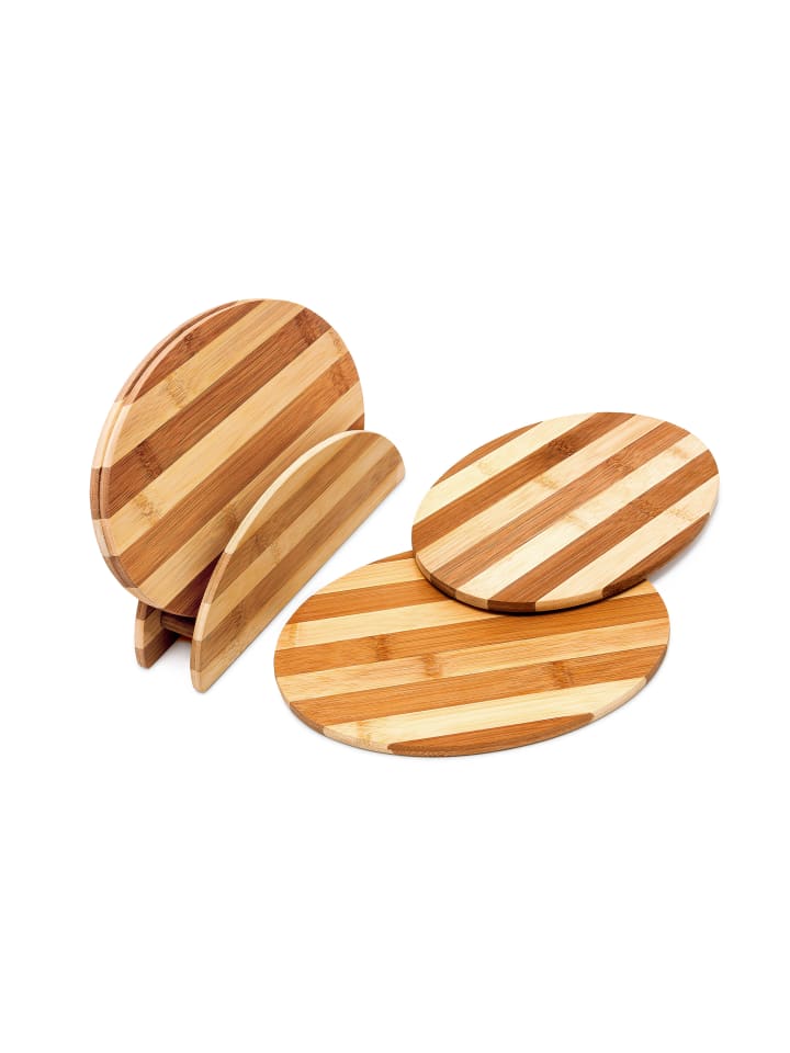 relaxdays 4er Set Frühstücksbrettchen in Natur - (B)25 x (T)18 cm günstig kaufen onesize