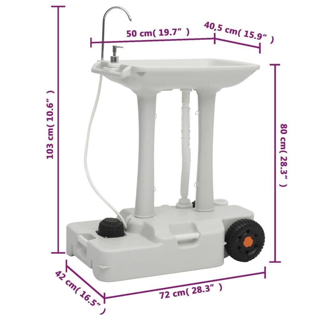 vidaXL Campingtoilette Tragbare Campingtoilette mit Waschbecken