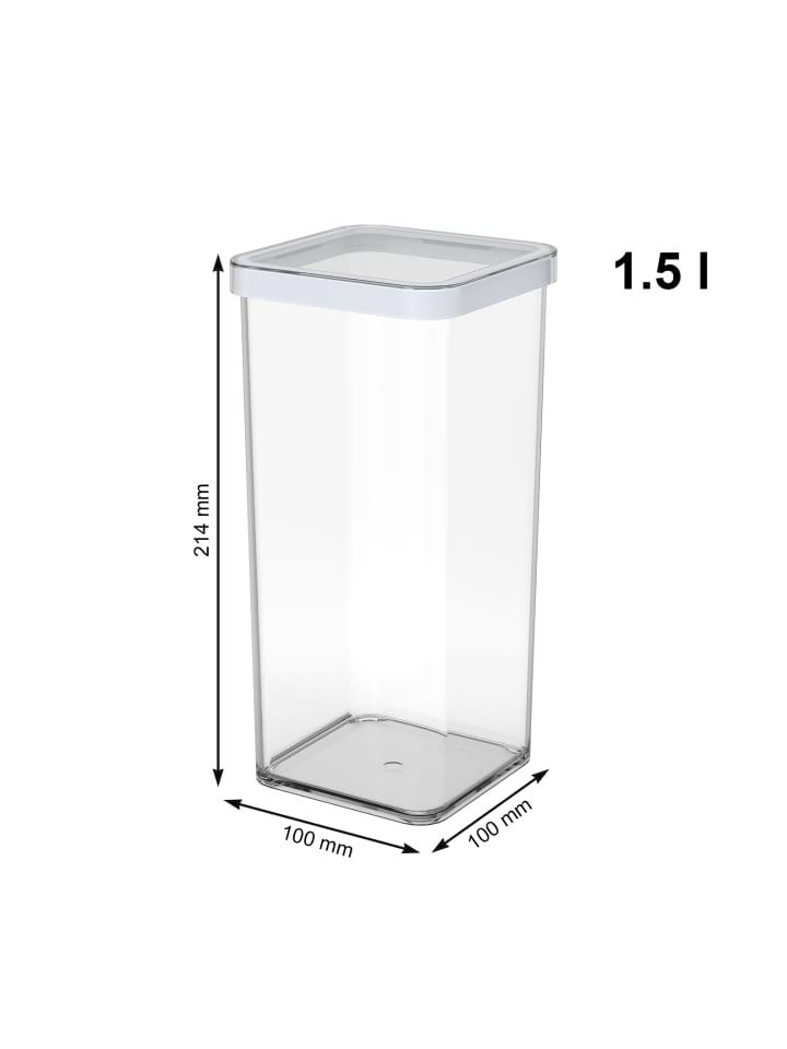 Rotho Loft 3er-Set Vorratsbehälter, Kunststoff  in Transparent / Weiß günstig kaufen onesize