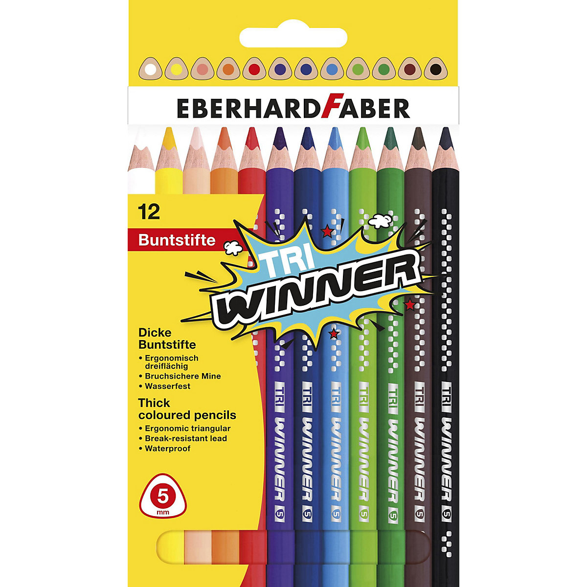 Buntstifte TRI Winner, 12 Farben