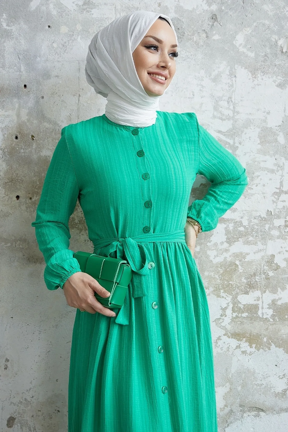 InStyle  Lemina Kleid mit Gürtel - Grün