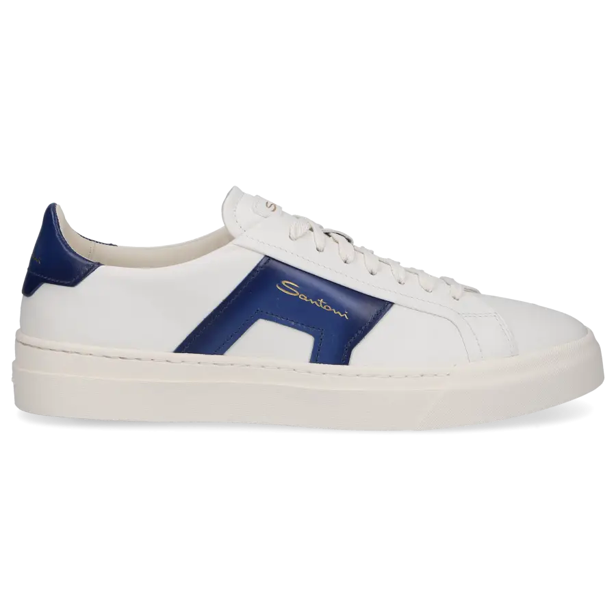 Santoni - Sneaker low DOUBLE BUCKLE Kalbsleder - weiß