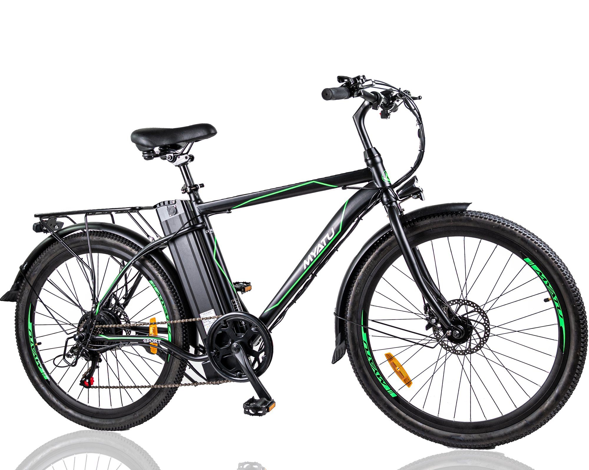 Myatu E-Bike 26 Zoll für Damen und Herren,Trekking Ebike Cityrad, 6 Gang Shimano, (1 tlg), 347 Wh Batterie,250W