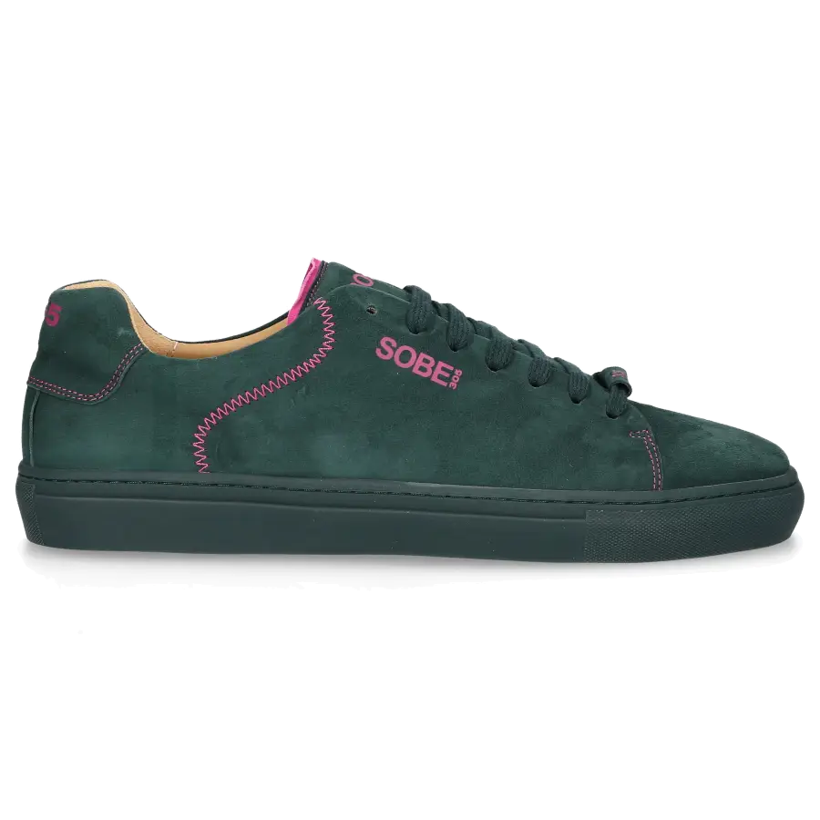 305 SOBE - Sneaker low + Snapback Cap 305 SOBE FAMILIA Veloursleder - grün
