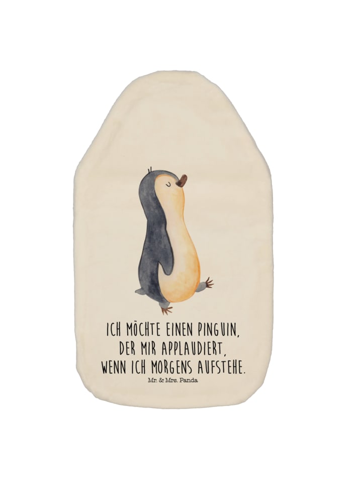 Mr. & Mrs. Panda Wärmflasche Pinguin marschieren mit Spruch in Weiß günstig kaufen onesize