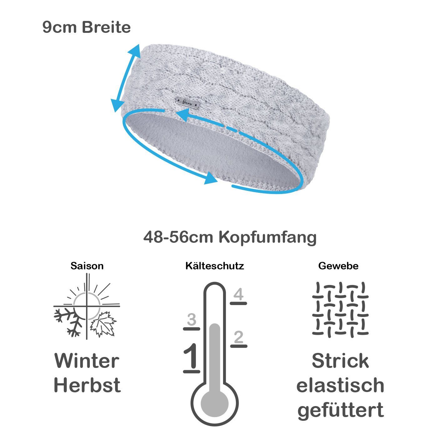 Faera Stirnband (1-St) Stirnband gefüttert Damen Winterstirnband Ohrenschützer Band Kopfband Winter