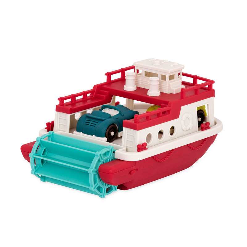 Bateau ferry de bain et 2 voitures